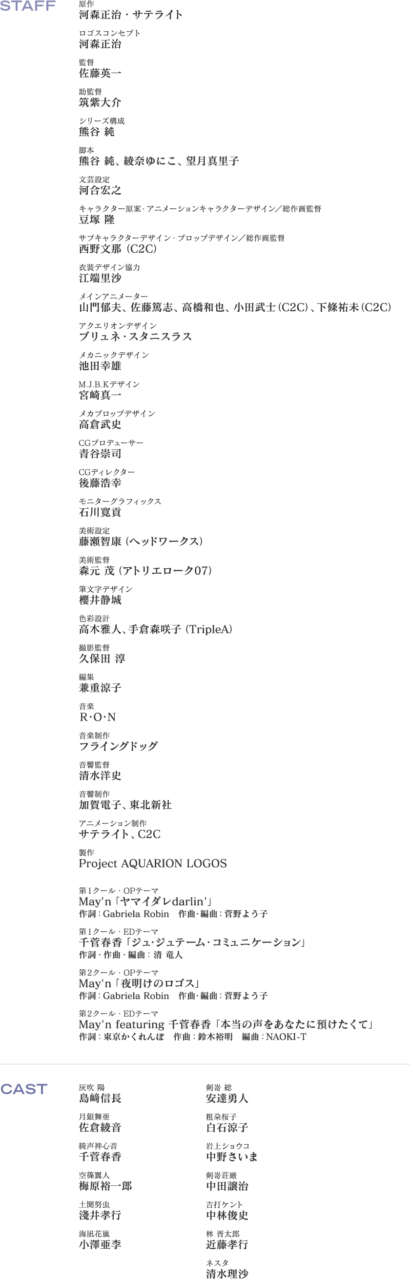 STAFF/CAST